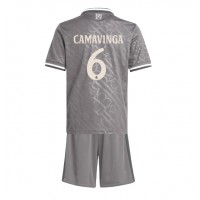 Real Madrid Eduardo Camavinga #6 Kolmas Peliasu Lasten 2024-25 Lyhythihainen (+ Lyhyet housut)